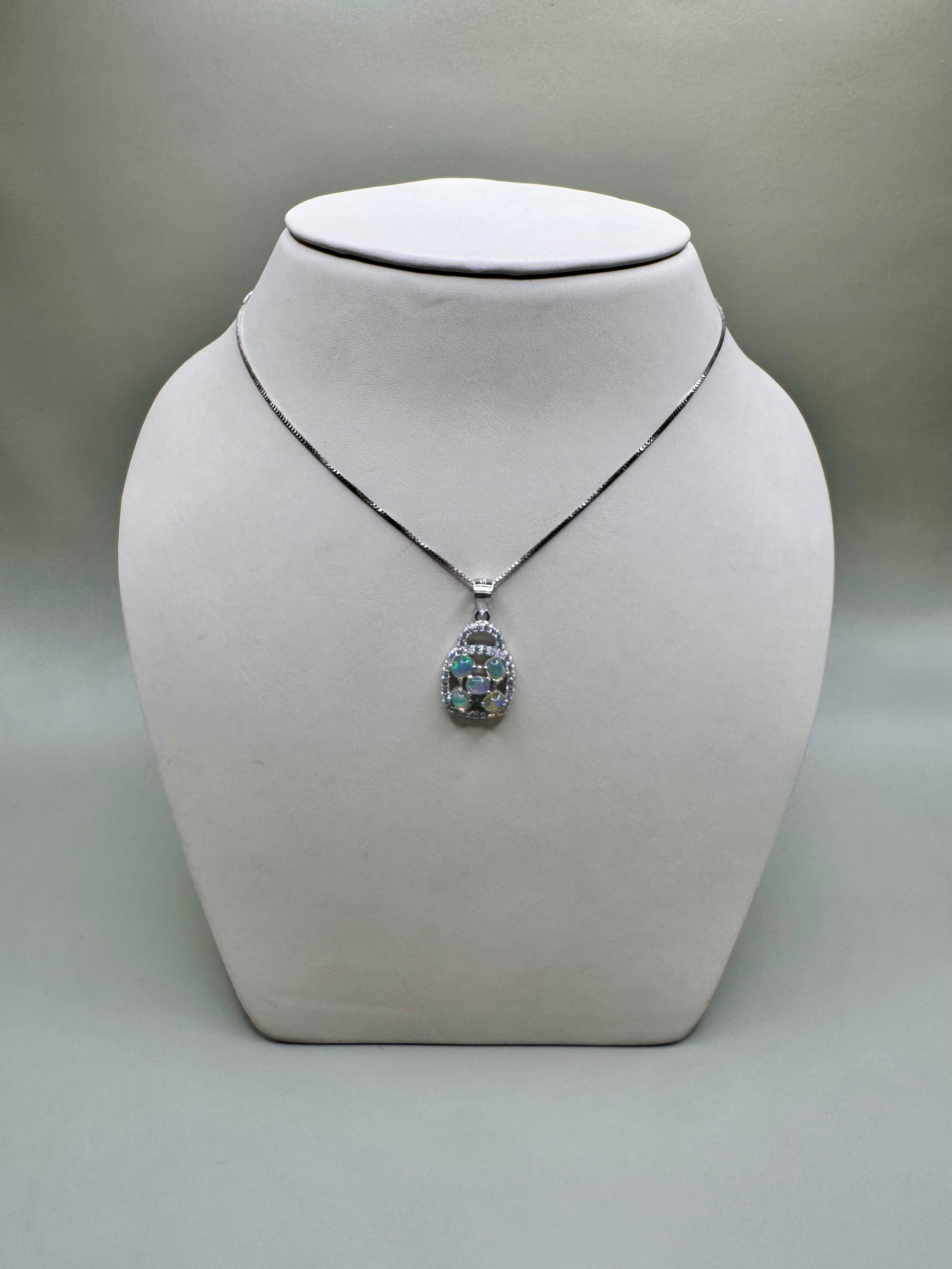 FIRE OPAL AND BLUE SAPPHIRE SET