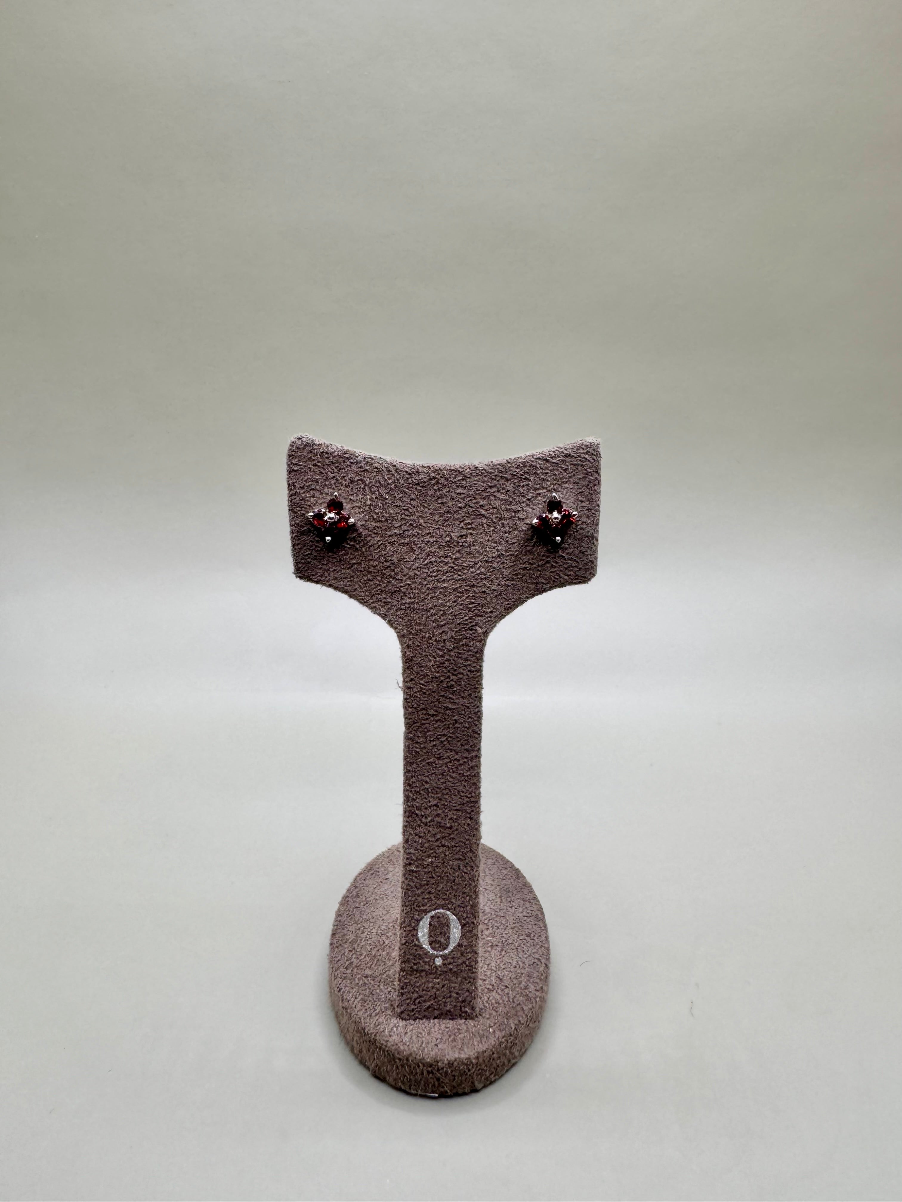 GARNET FLOWER EARRINGS