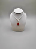 CARNELIAN TEARDROP SILVER NECKLACE