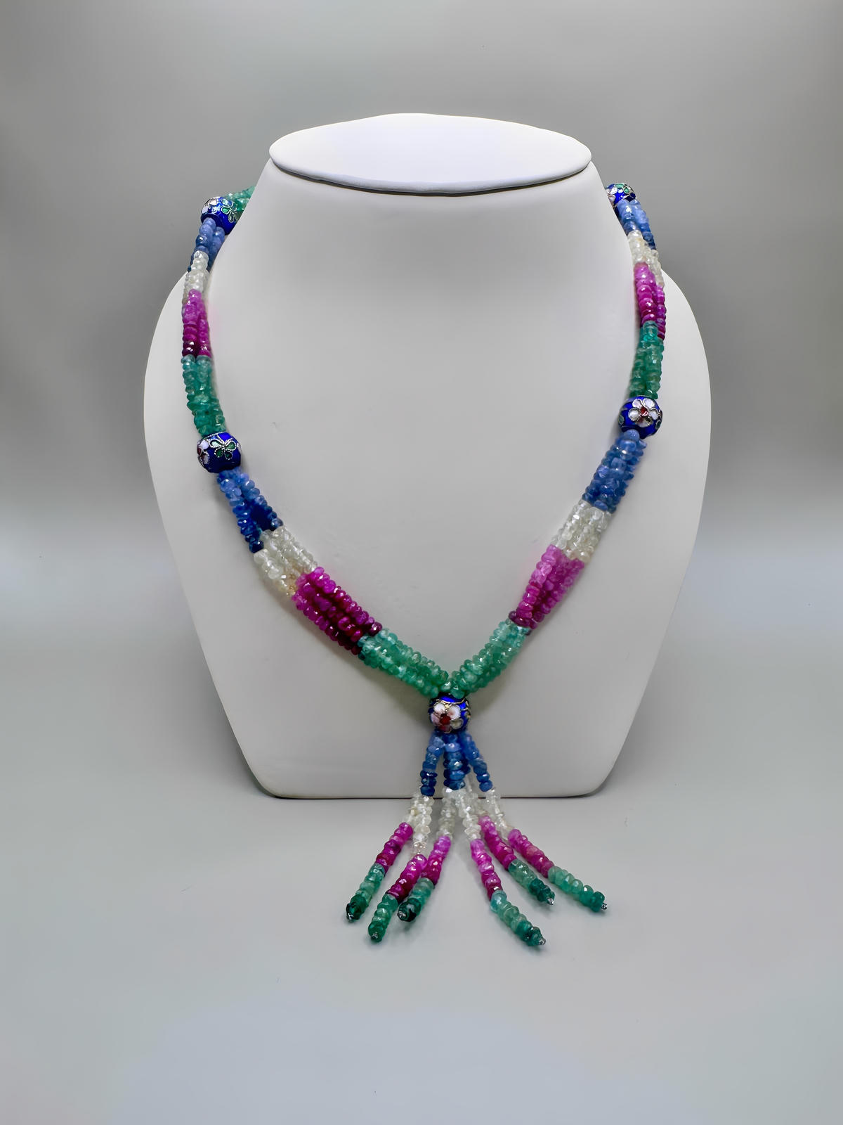 RUBY, SAPPHIRE, EMERALD, AND CITRINE NECKLACE