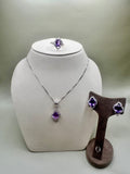 AMETHYST AND CLEAR QUARTZ SET