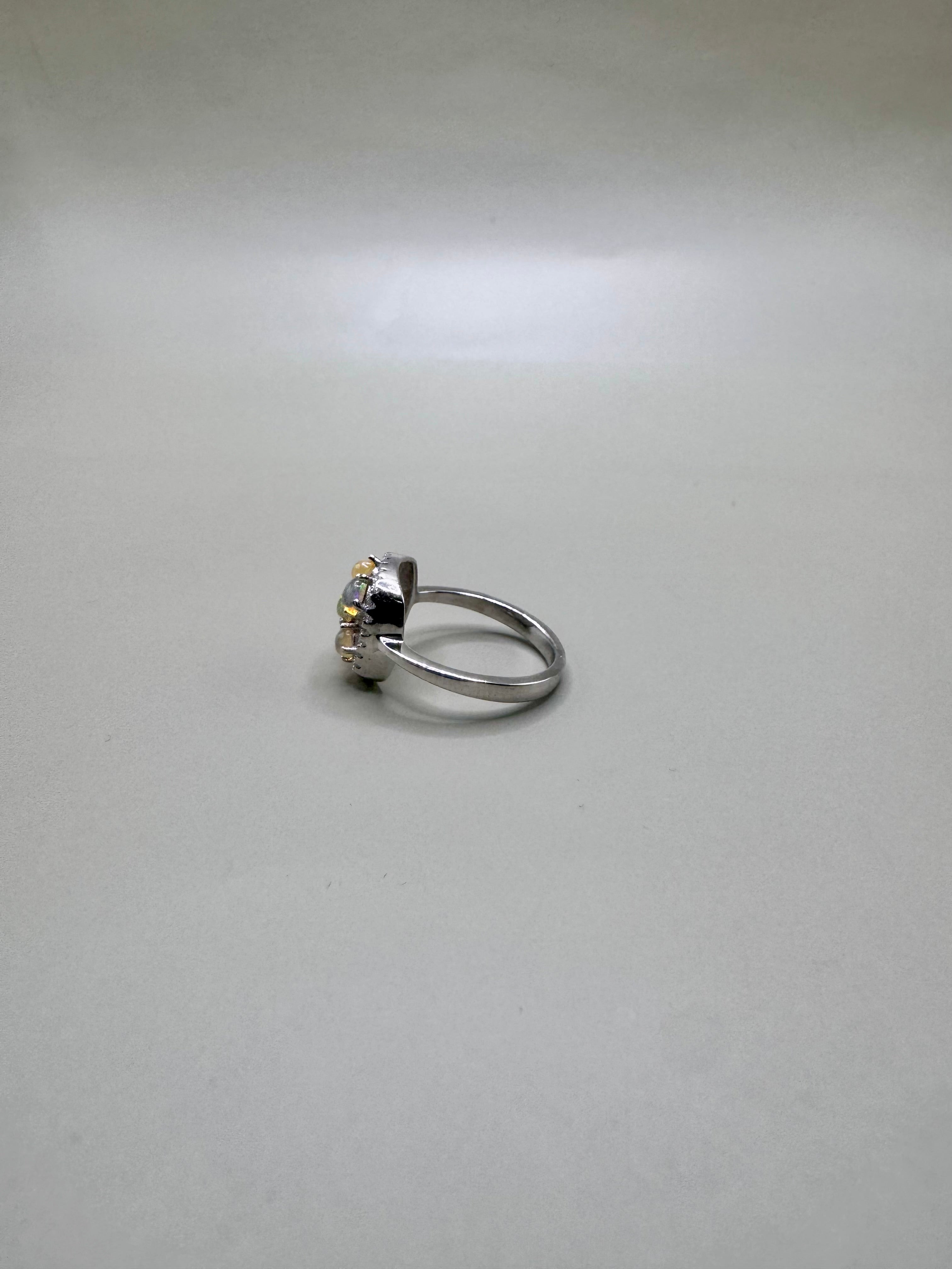 FIRE OPAL AND BLUE SAPPHIRE SET