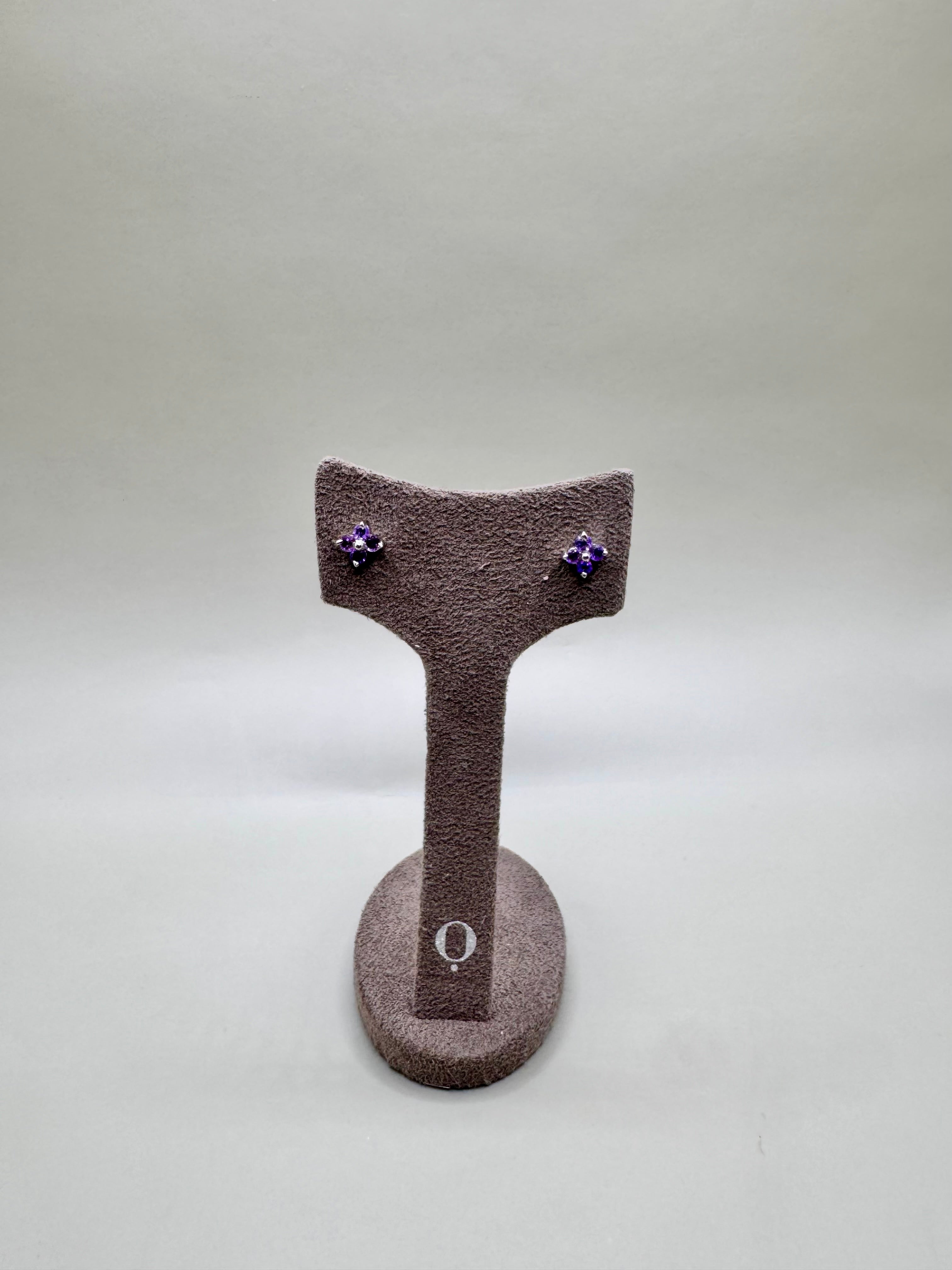 AMETHYST FLOWER EARRINGS