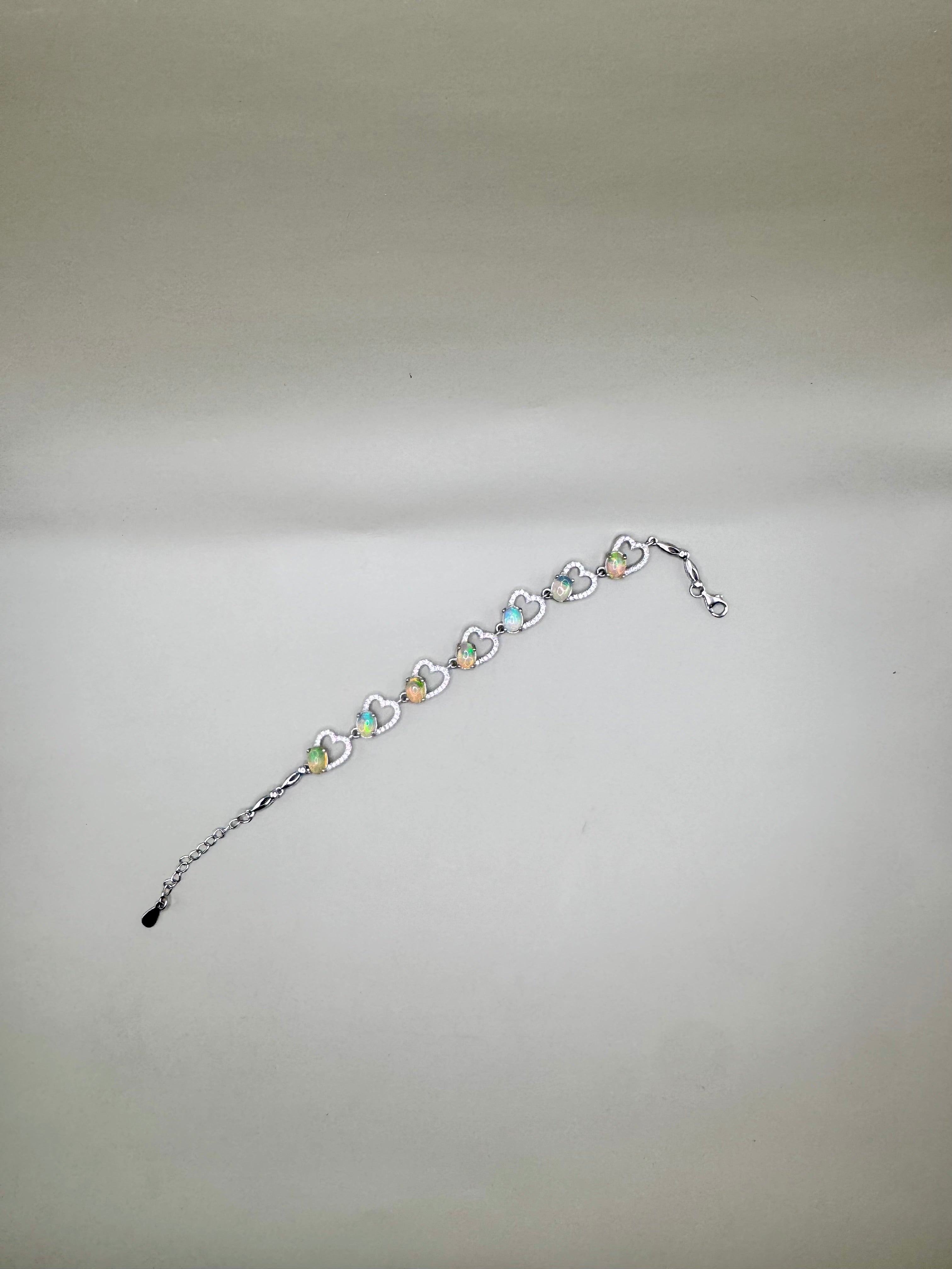 FIRE OPAL AND CLEAR QUARTZ BRACELET