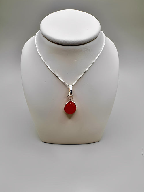 CARNELIAN TEARDROP SILVER NECKLACE