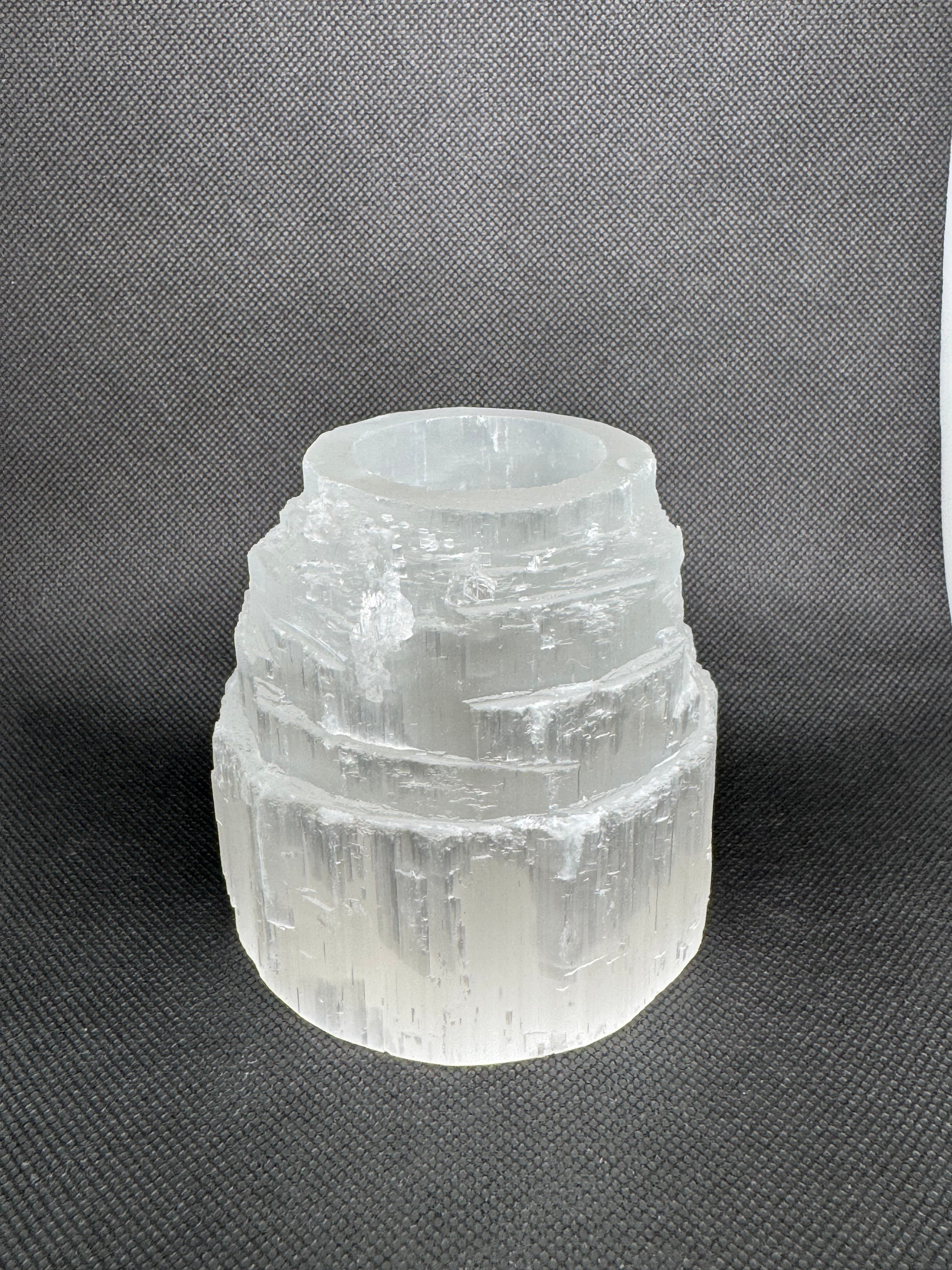 Selenite Candle Holder