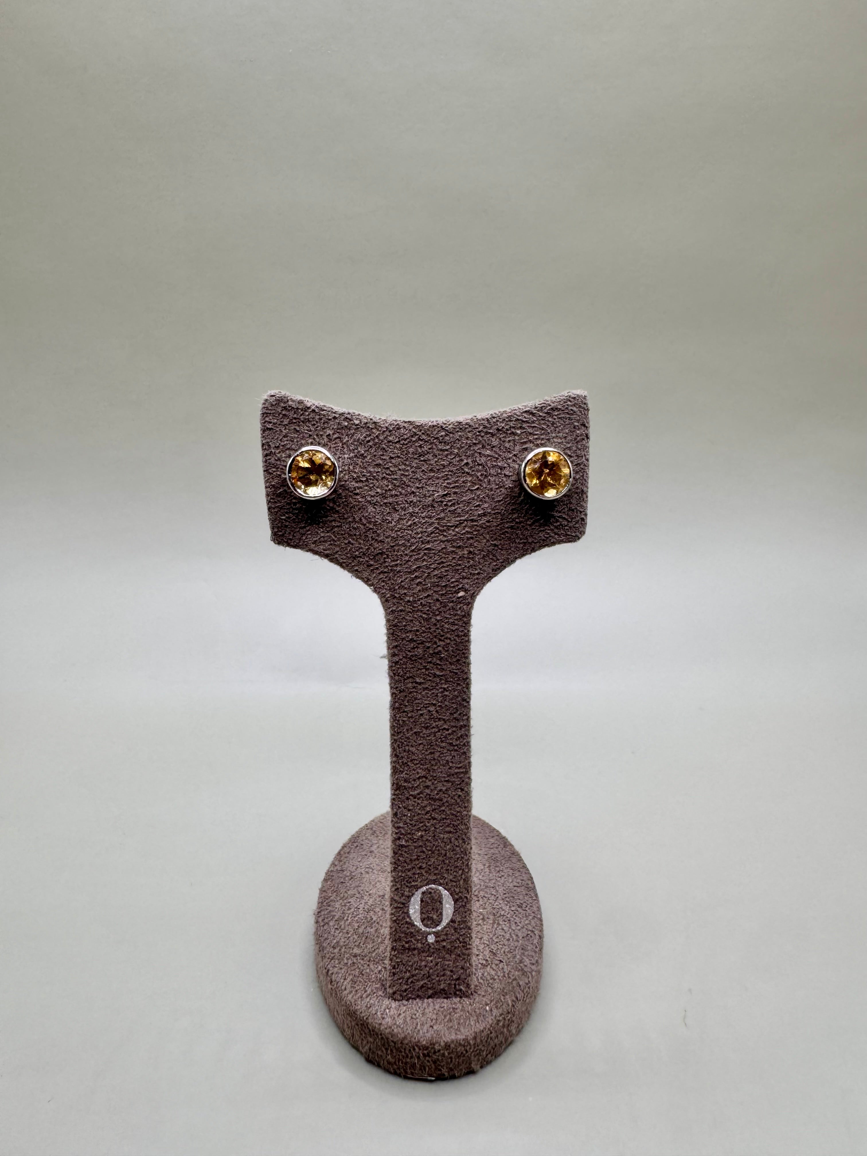 CITRINE CIRCLE EARRINGS