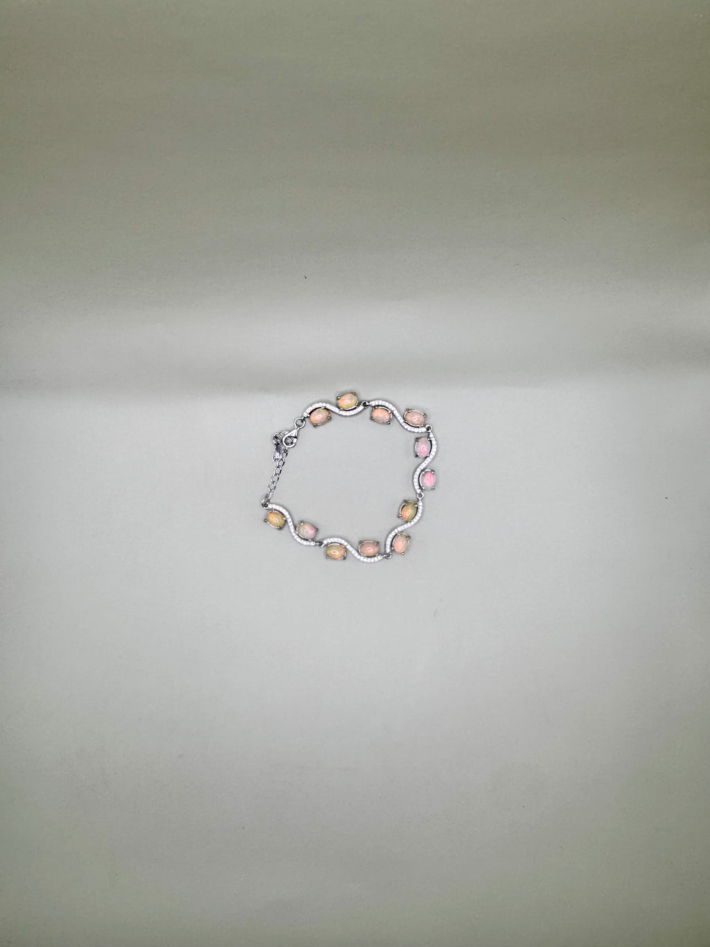 FIRE OPAL AND CLEAR QUARTZ BRACELET